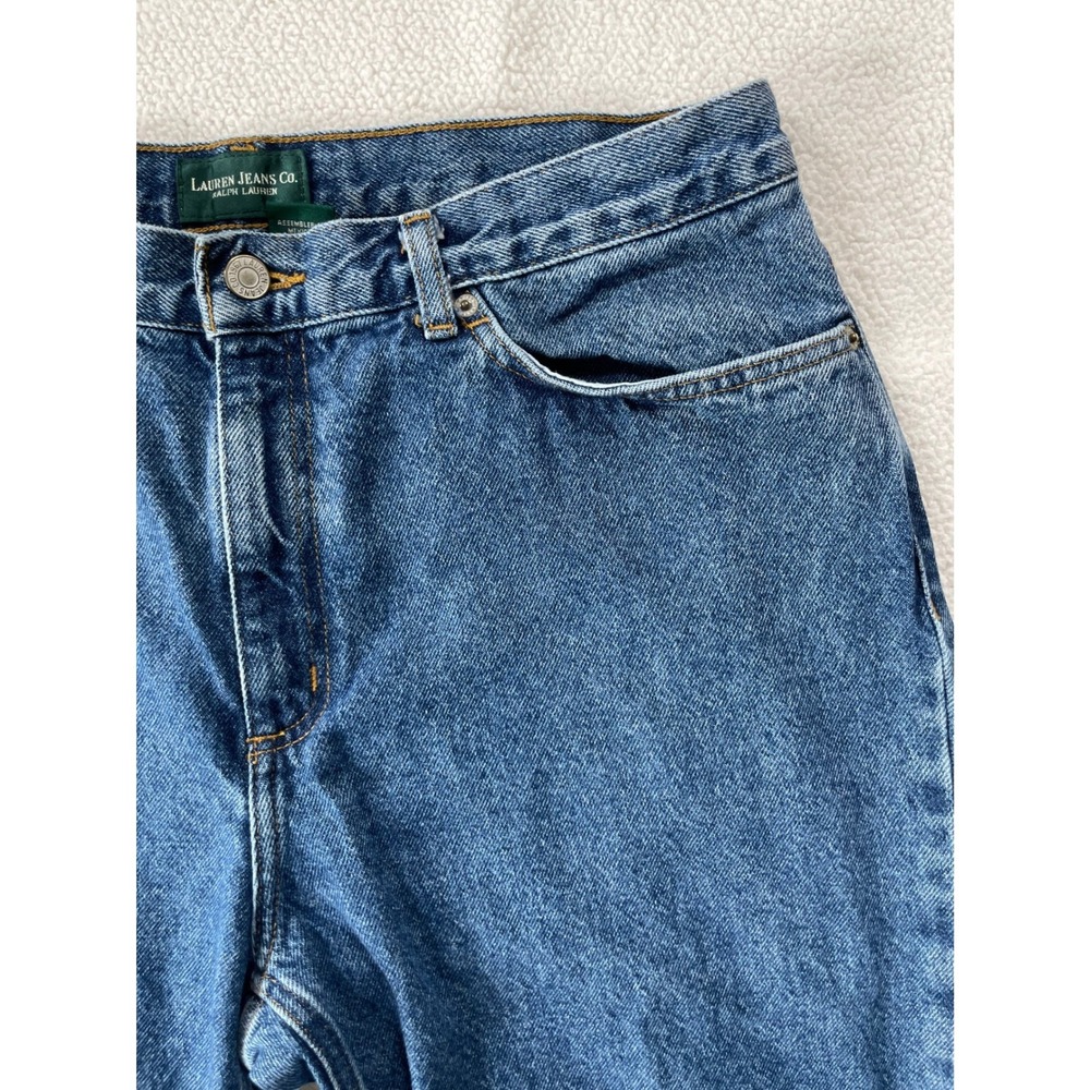 Vintage 90s Lauren Ralph Lauren Womens 34 Jeans Blue High Rise Straight Leg - Picture 9 of 16